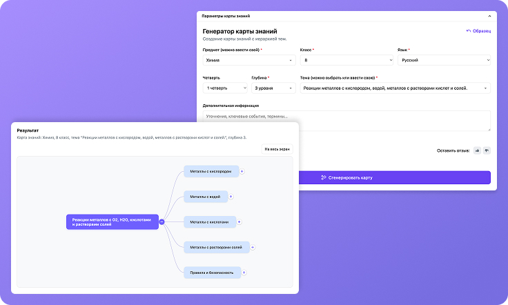 Иллюстрация ai-mindmap для сайта Testter.kz
